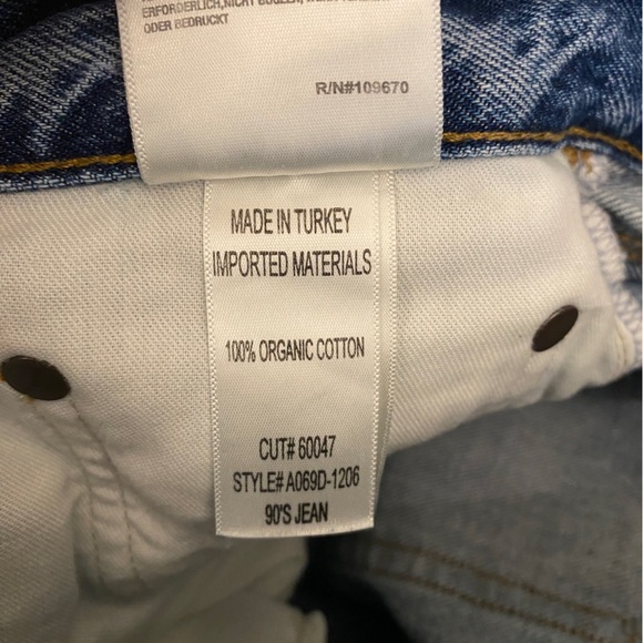 AGOLDE || 90's Mid Rise Loose in Isolate Distressed Straight Leg Jeans 29 - Picture 6 of 9